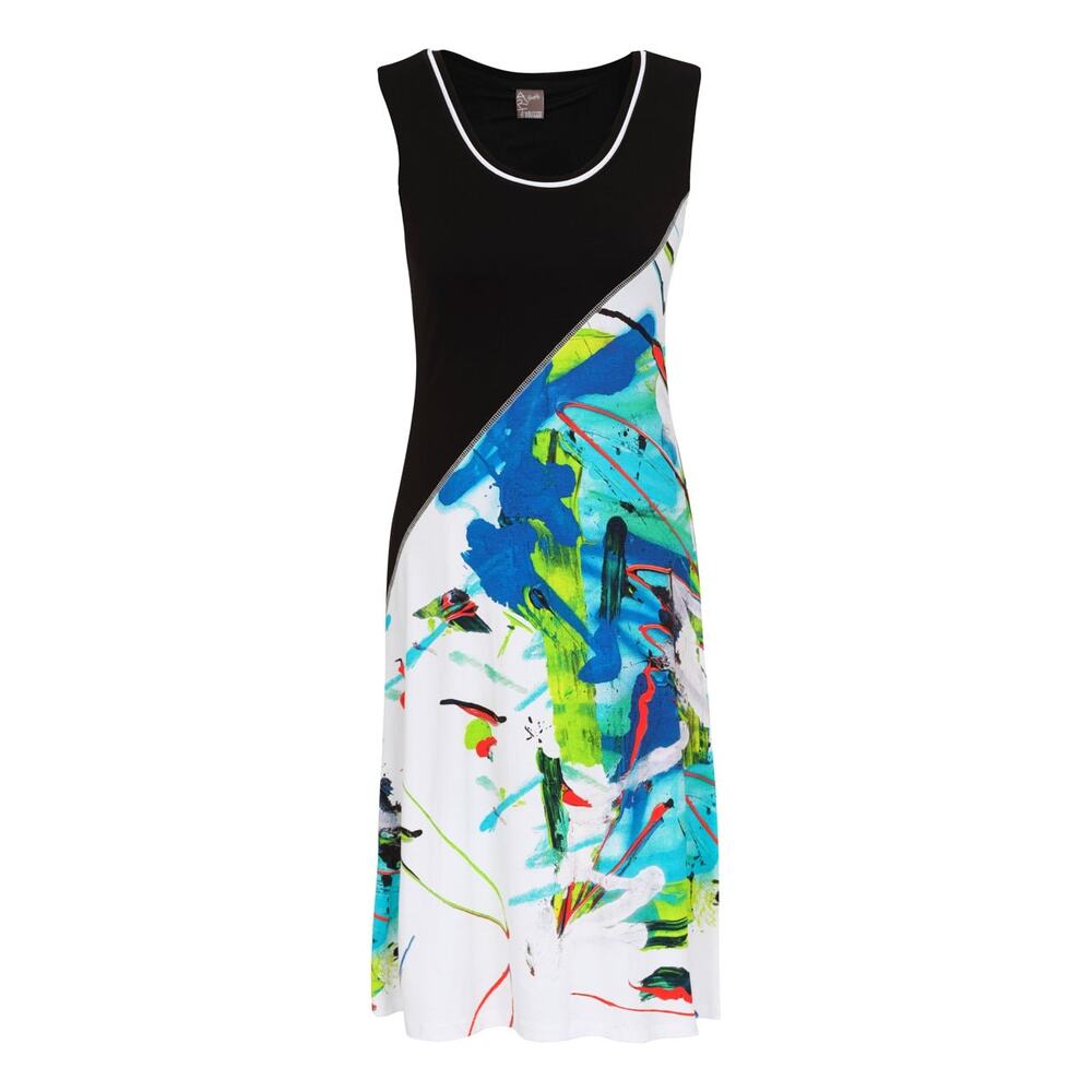 Dolcezza Women's Art Chic Midi Dress Size M Summer Sleeveless NWT Scoop Neck